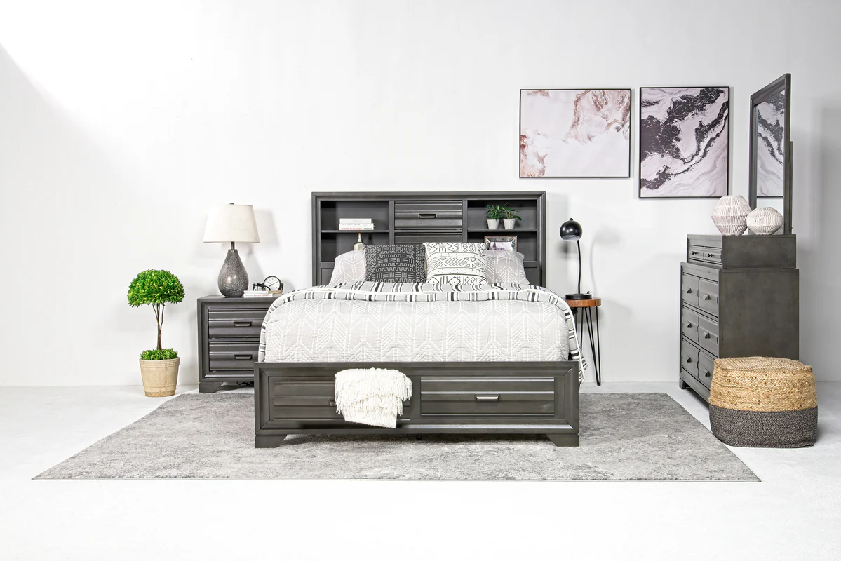 Andes Bookcase Bed With Storage & Dresser & Mirror & Nightstand - Image 22