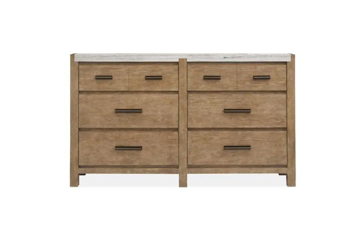 Aspen Valley Upholstered Bed & Dresser & Mirror & Nightstand - Image 5