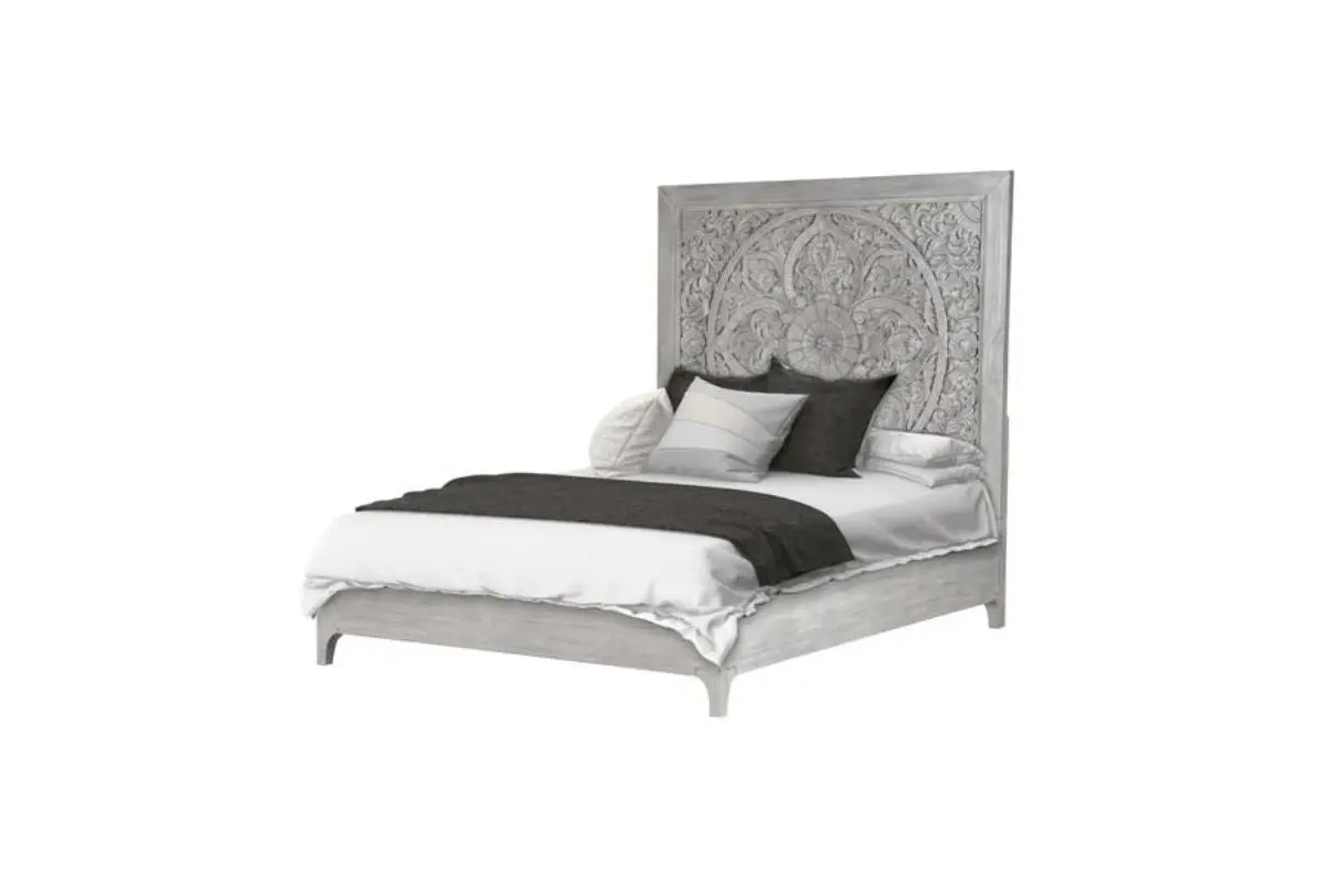 Boho Chic Platform Bed & Dresser & Mirror & Nightstand - Image 3