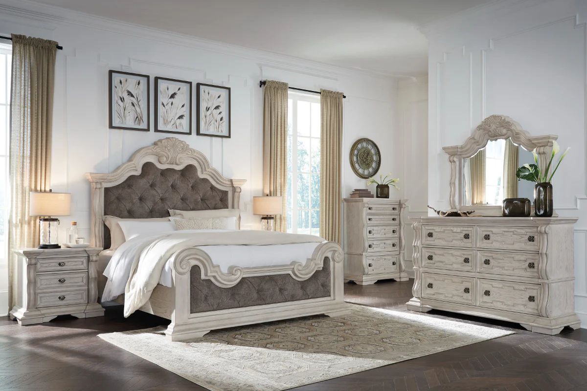 Bruchandi Upholstered Panel Bed & Dresser & Mirror & Nightstand - Image 23