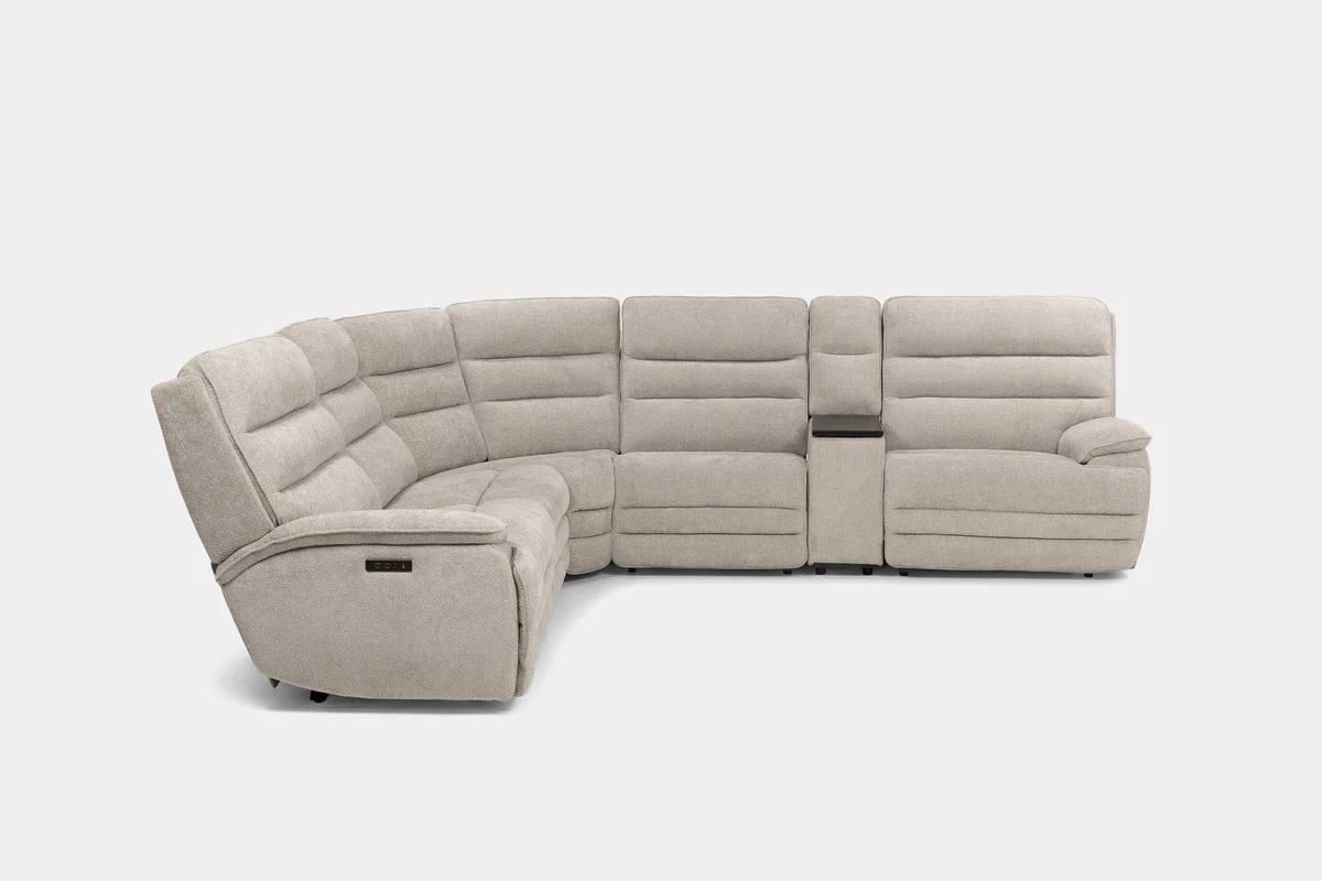 Bryant 6 Piece 2 Power Sectional With 2 Power Armless Recliner - Image 4