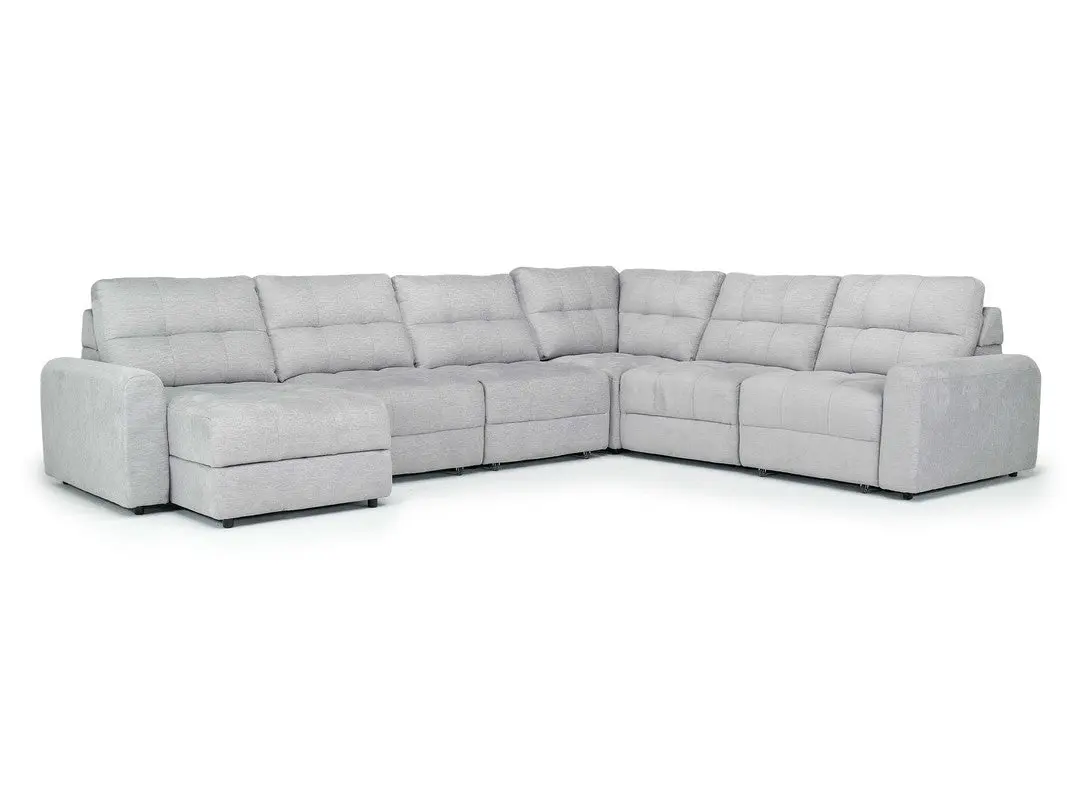 Bryce 6 Piece Power Sliding Sectional With Chaise & Armless Slider