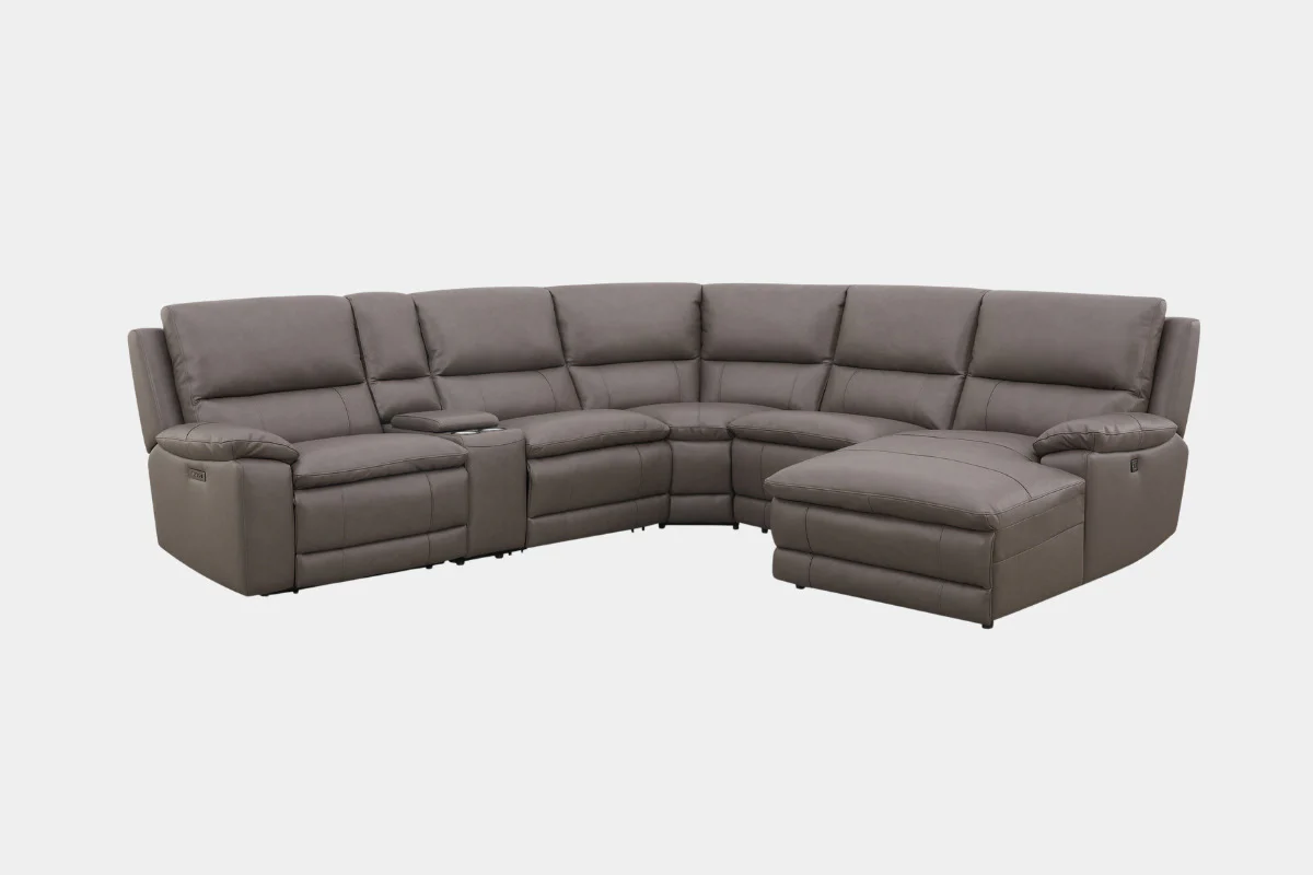 Callum 6 Piece 2 Power Chaise Sectional With 2 Power Armless Recliner - Image 3