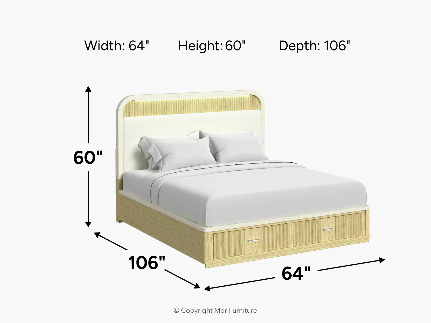 Cambrie Upholstered Panel Bed With Storage - Image 4
