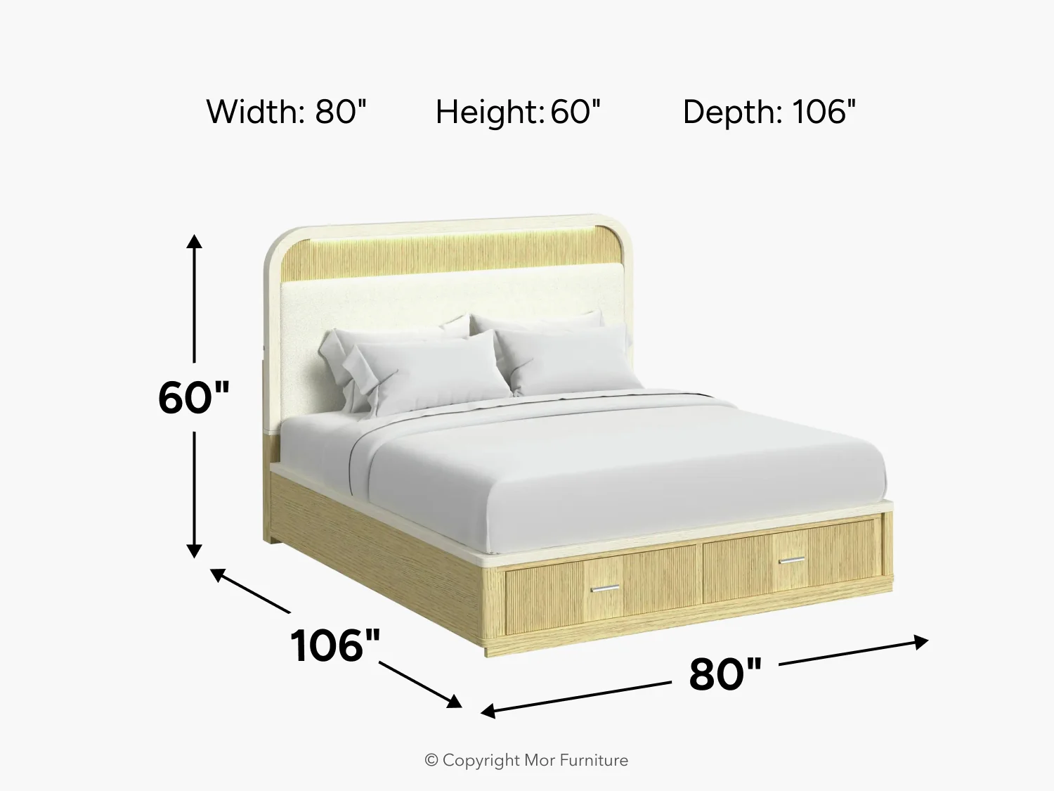 Cambrie Upholstered Panel Bed With Storage - Image 8