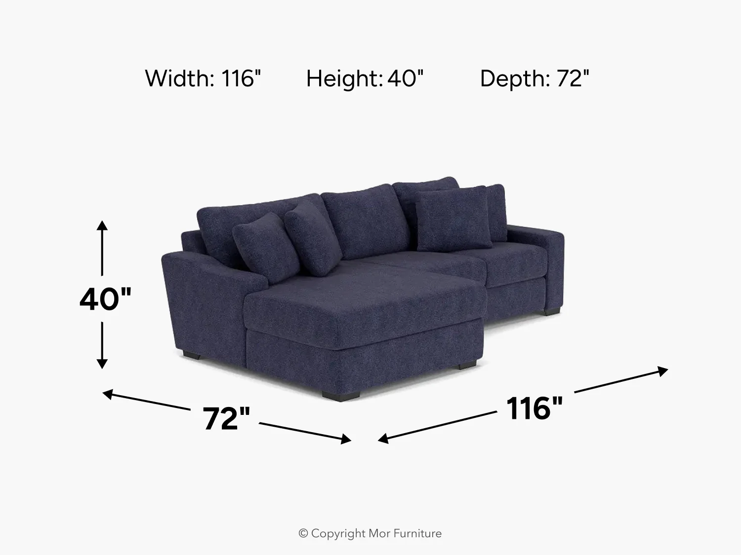 Casper Crypton Performance Sofa Chaise Custom - Image 3