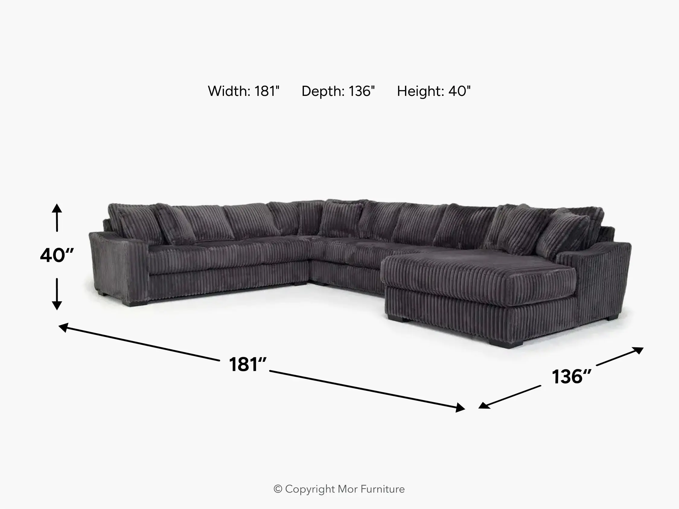 Casper Extra Large Tux Sofa Chaise Sectional - Image 14
