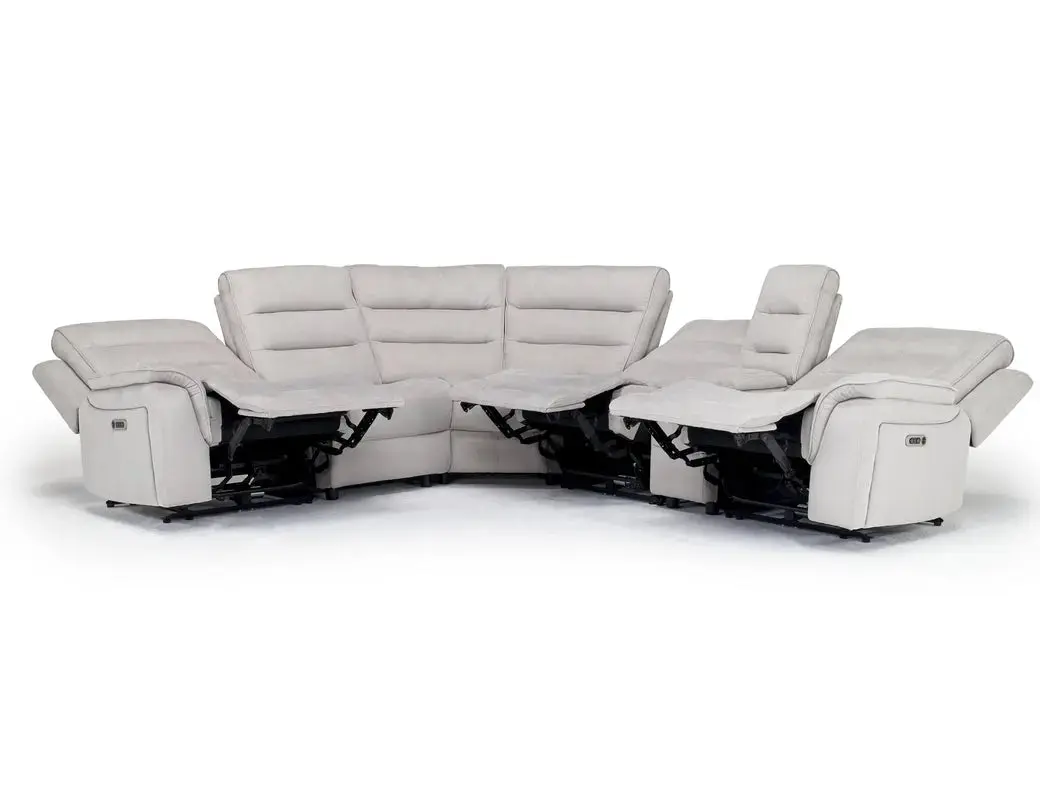 Chanell 6 Piece 2 Power Sectional With 2 Power Armless Recliner - Image 10