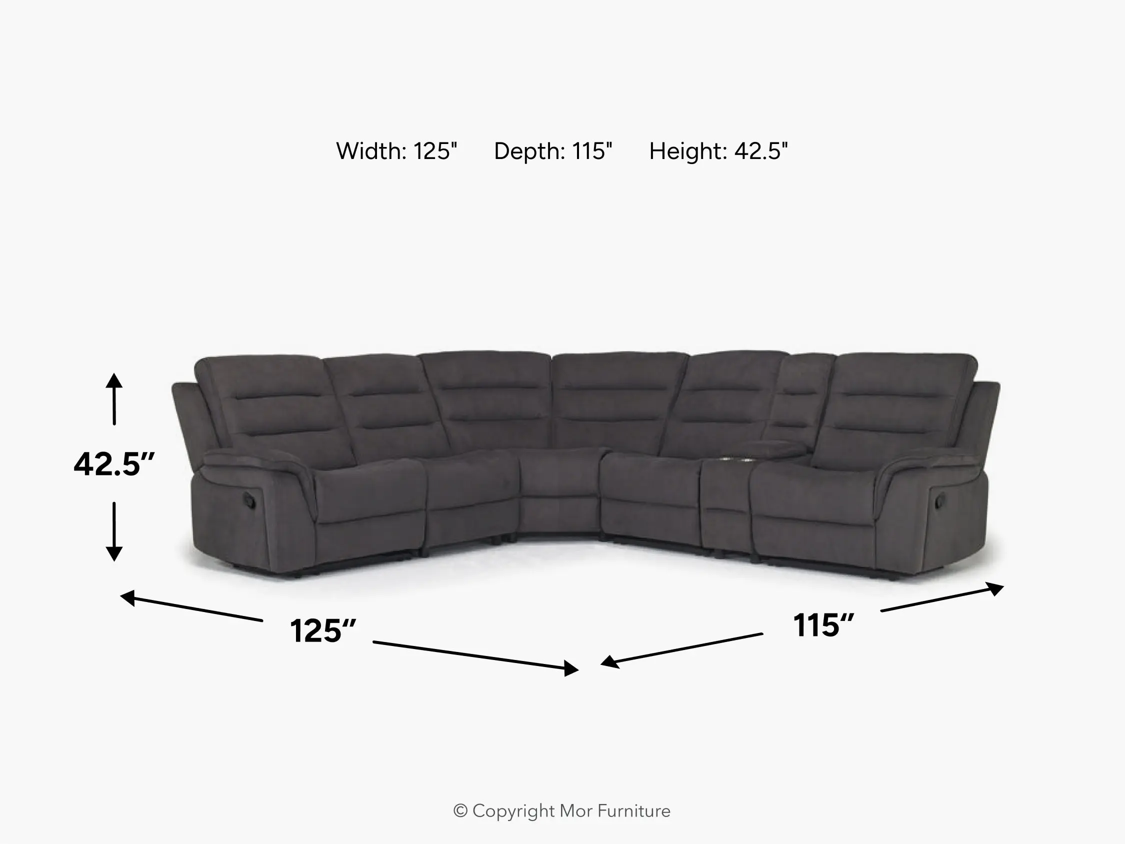 Chanell 6 Piece Reclining Sectional With Armless Recliner - Image 7