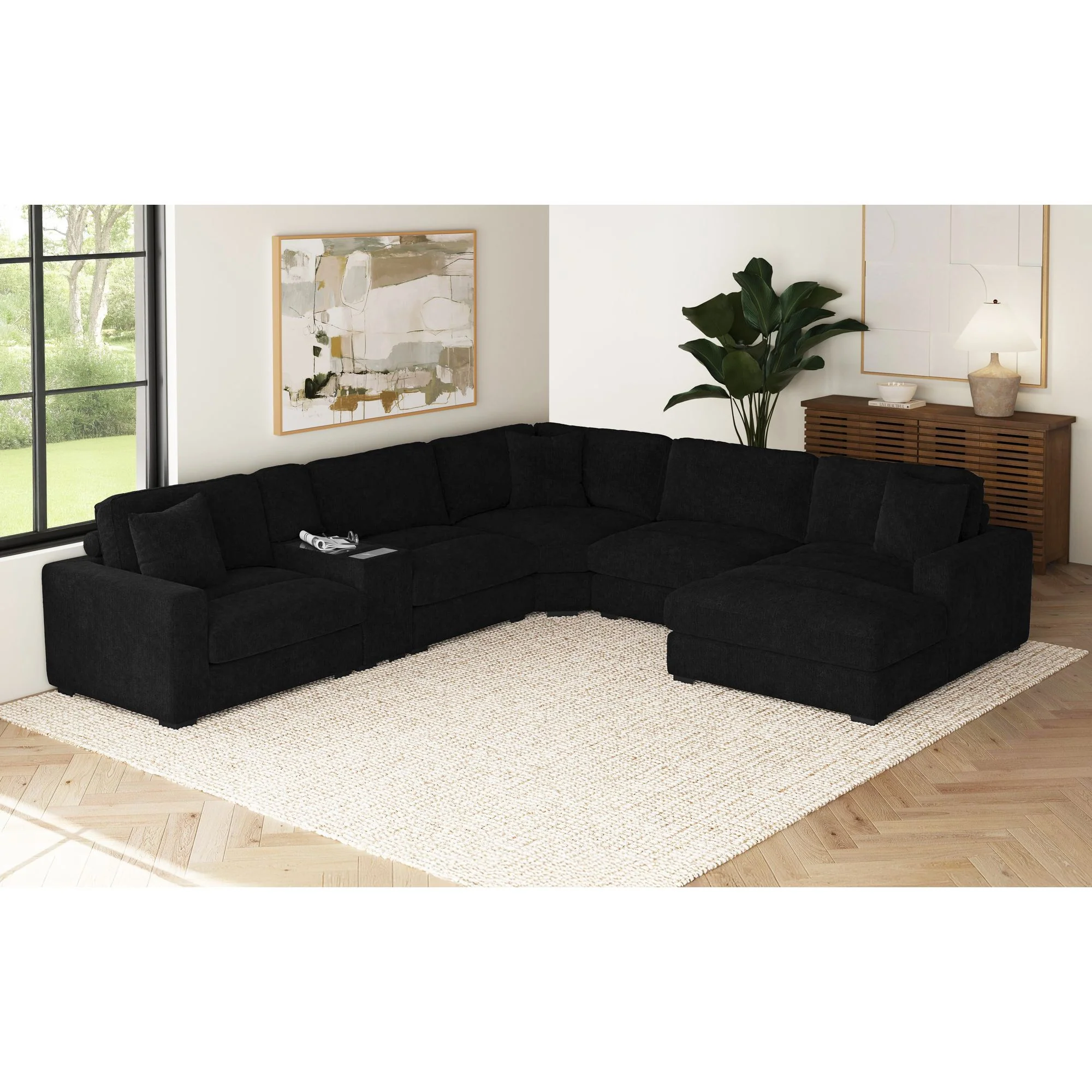 Cuddle Cloud 6 Piece Chaise Sectional - Image 14
