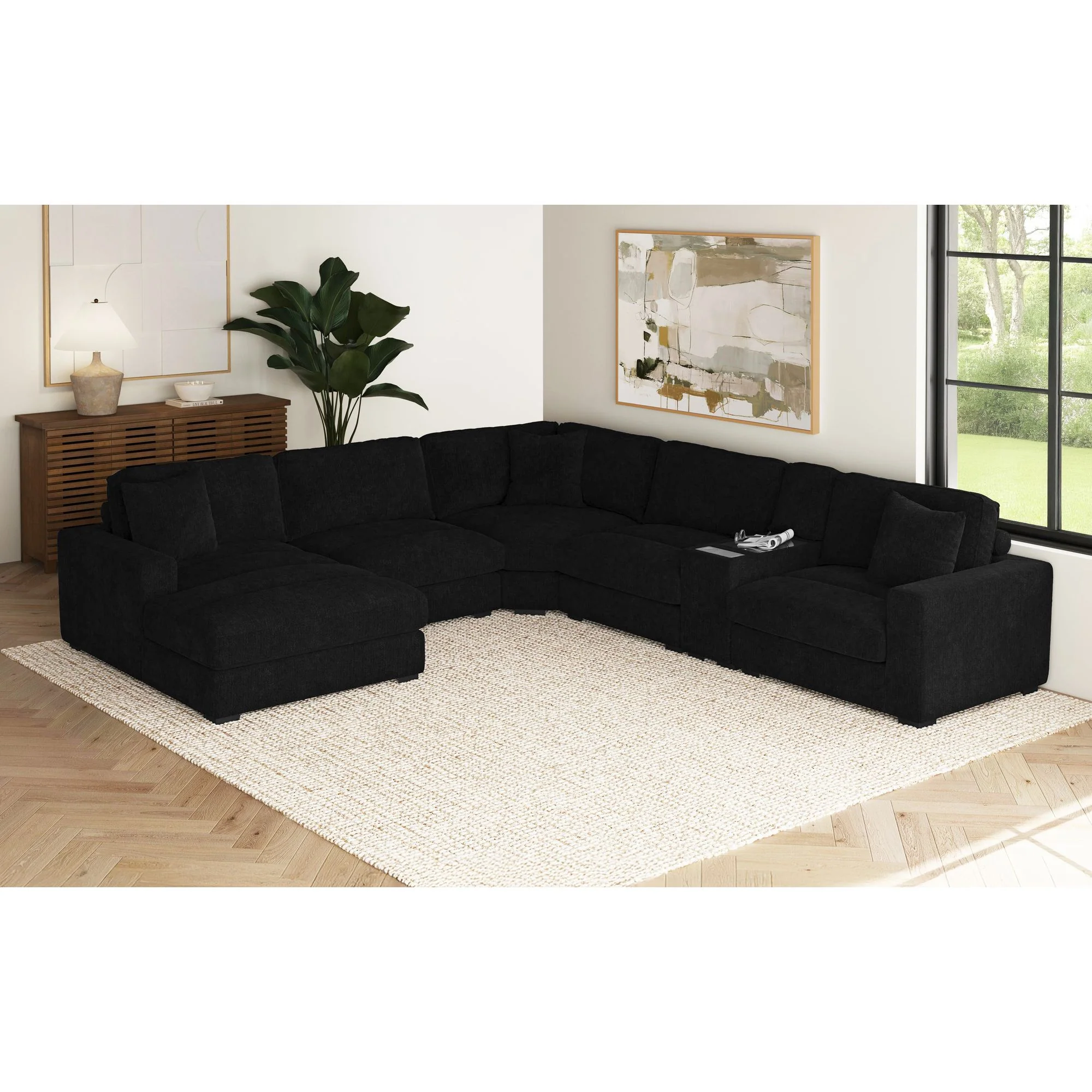 Cuddle Cloud 6 Piece Chaise Sectional - Image 3