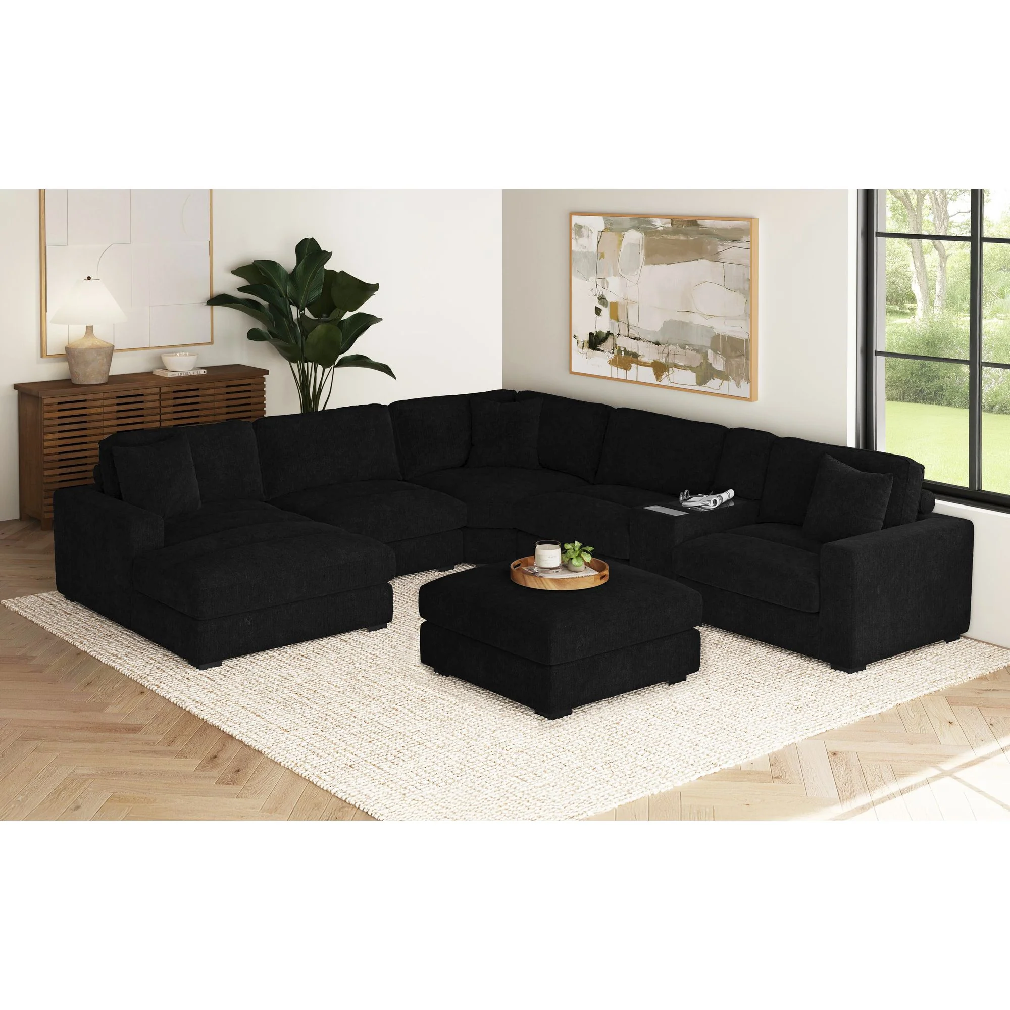 Cuddle Cloud 6 Piece Chaise Sectional - Image 4