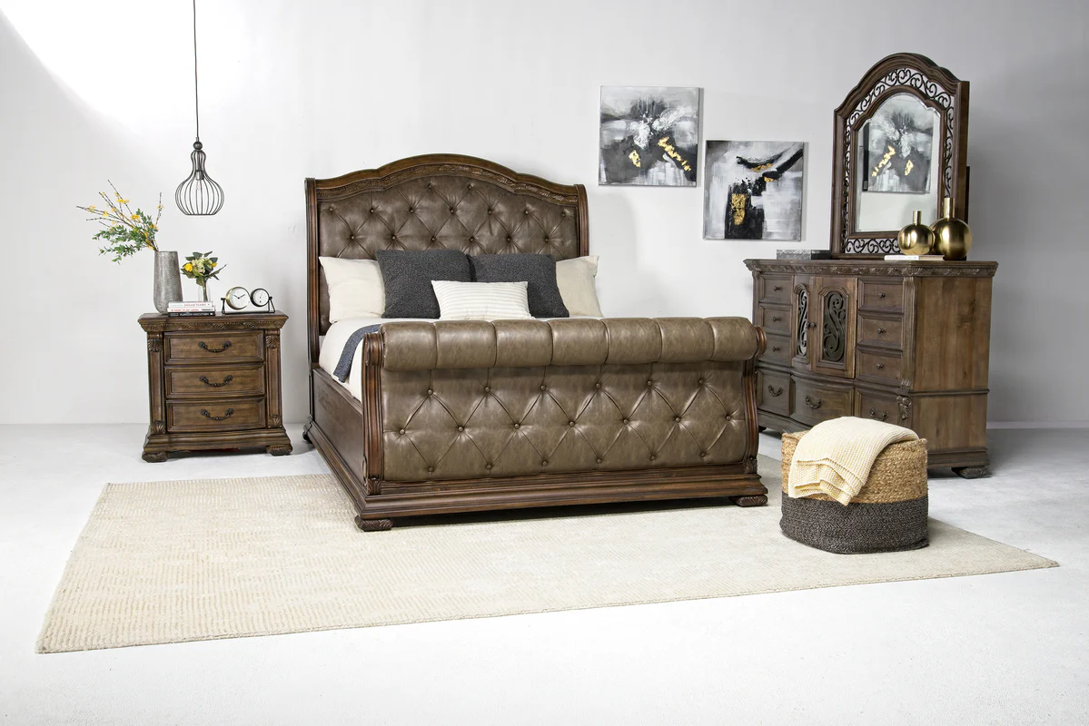 Durango Sleigh Bed & Dresser & Mirror & Nightstand - Image 25