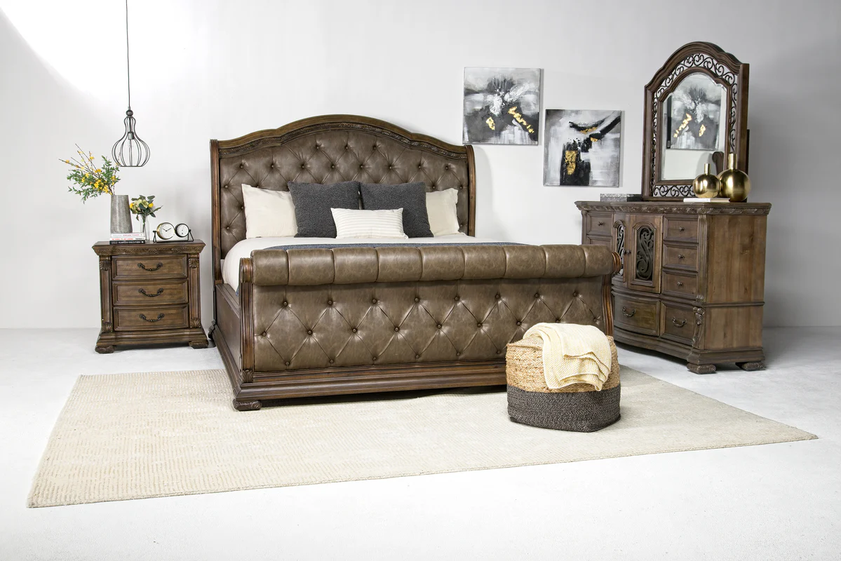 Durango Sleigh Bed & Dresser & Mirror & Nightstand - Image 33