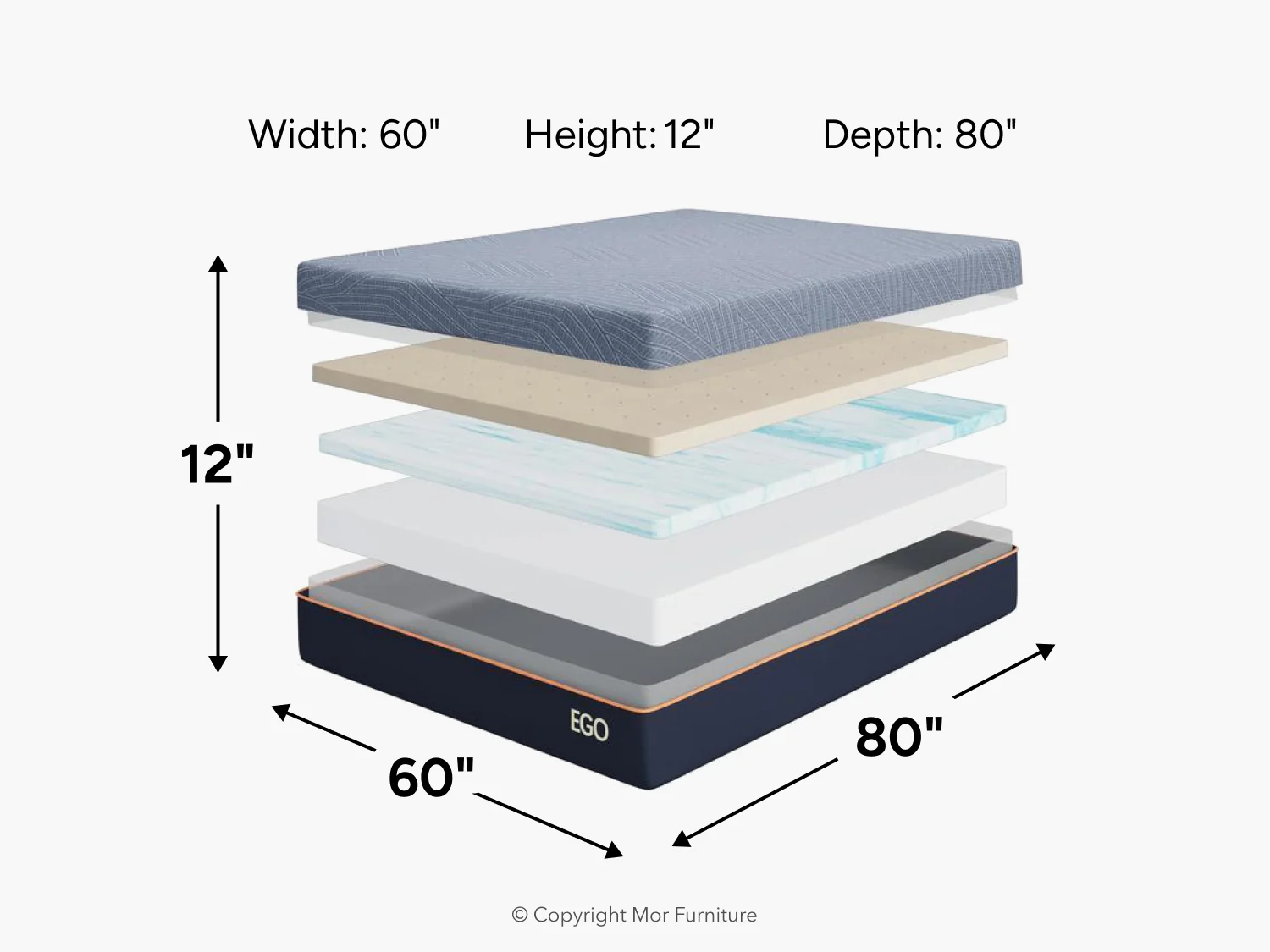 Ego Black 12 Inch Medium Mattress - Image 24