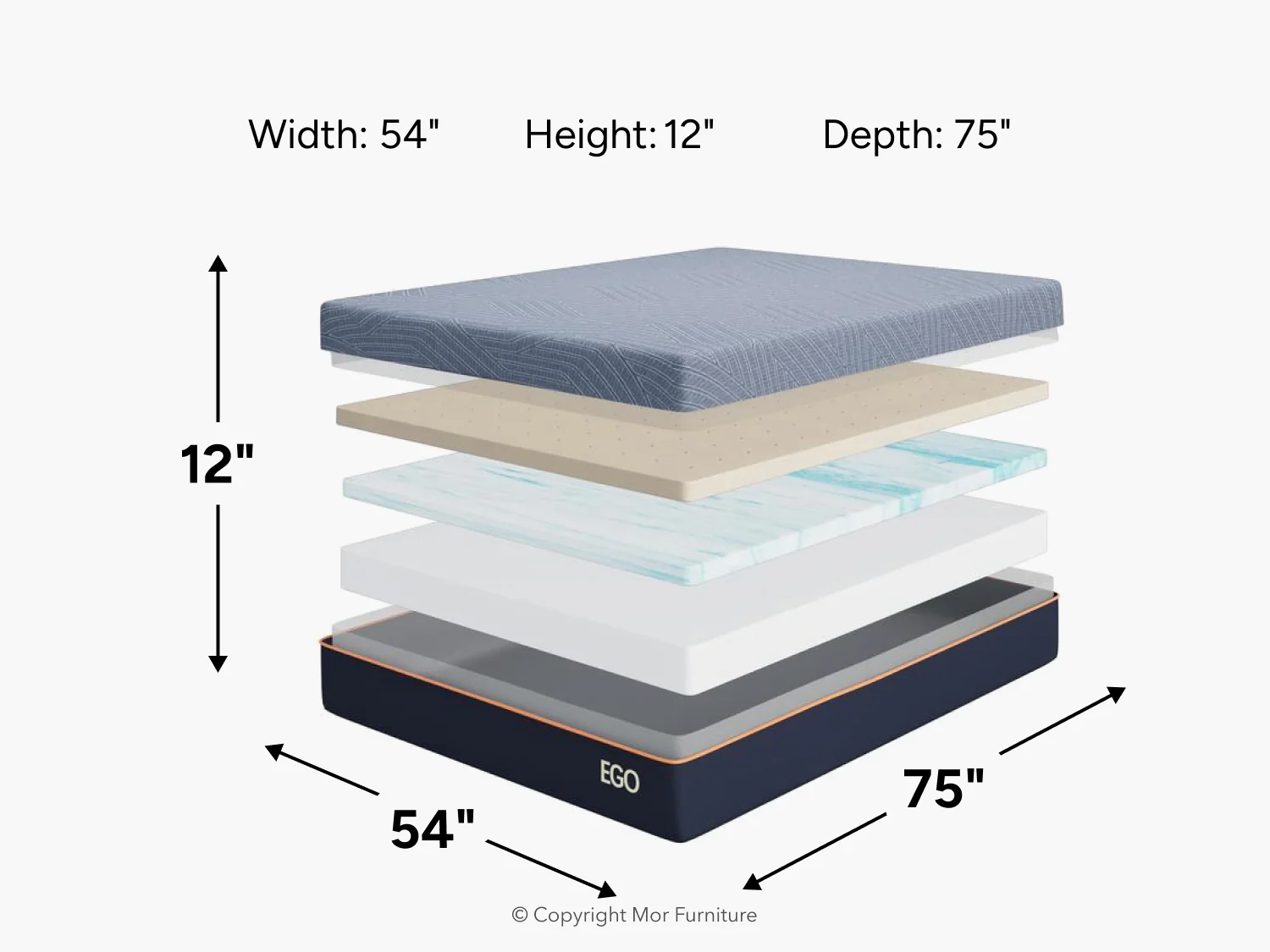 Ego Black 12 Inch Medium Mattress - Image 41