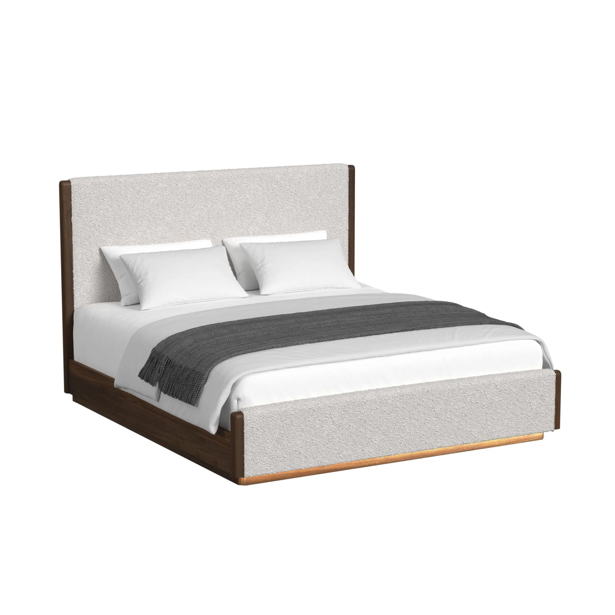 Elm Upholstered Bed With Lights, Dresser, Mirror & Nightstand - Image 9