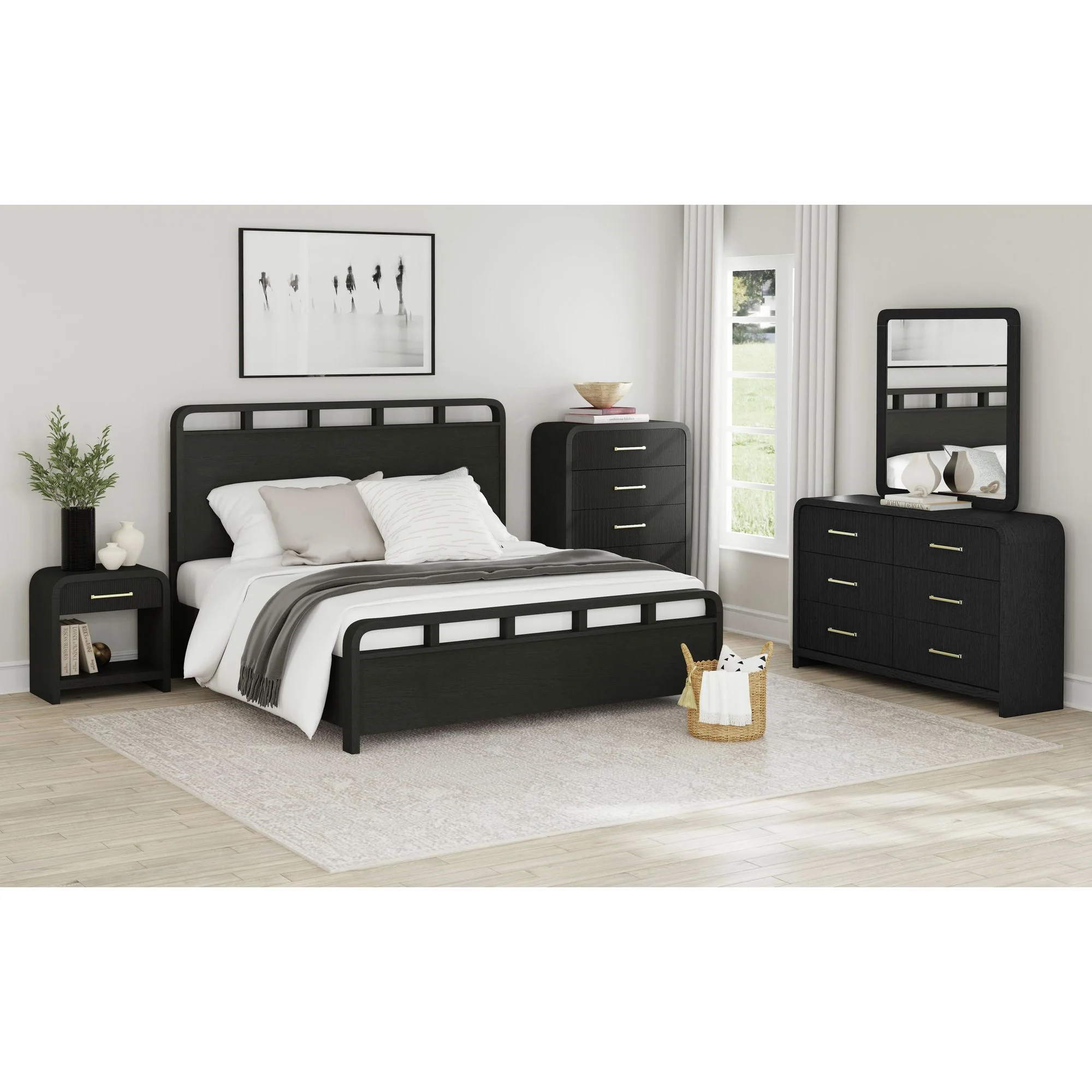 Emberly Panel Bed & Dresser & Mirror & Nightstand - Image 15