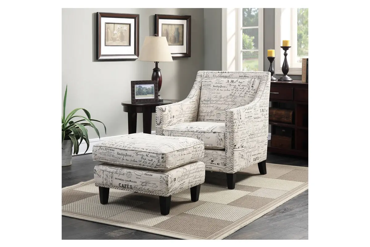 Emery French Script Ottoman - Image 3