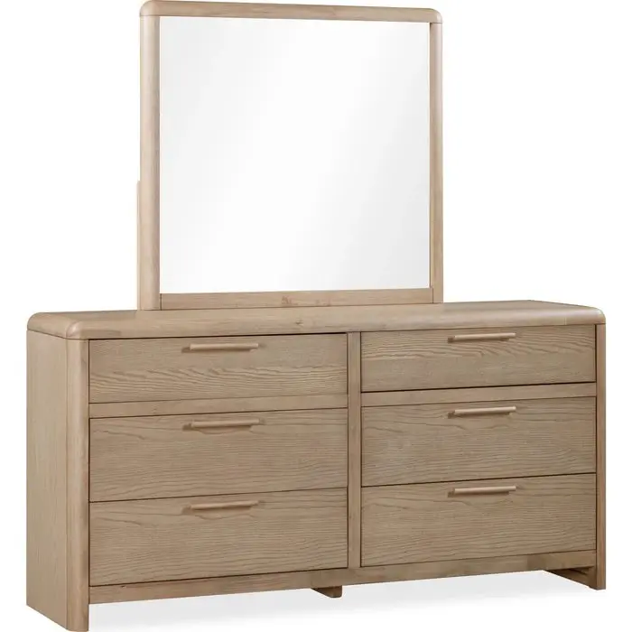 Furano Upholstered Bed & Dresser & Mirror & Nightstand - Image 9