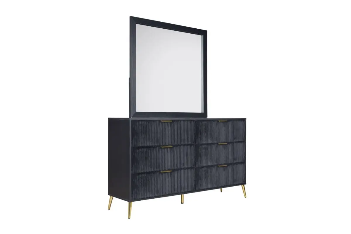 Kailani Upholstered Panel Bed & Dresser & Mirror & Nightstand - Image 3
