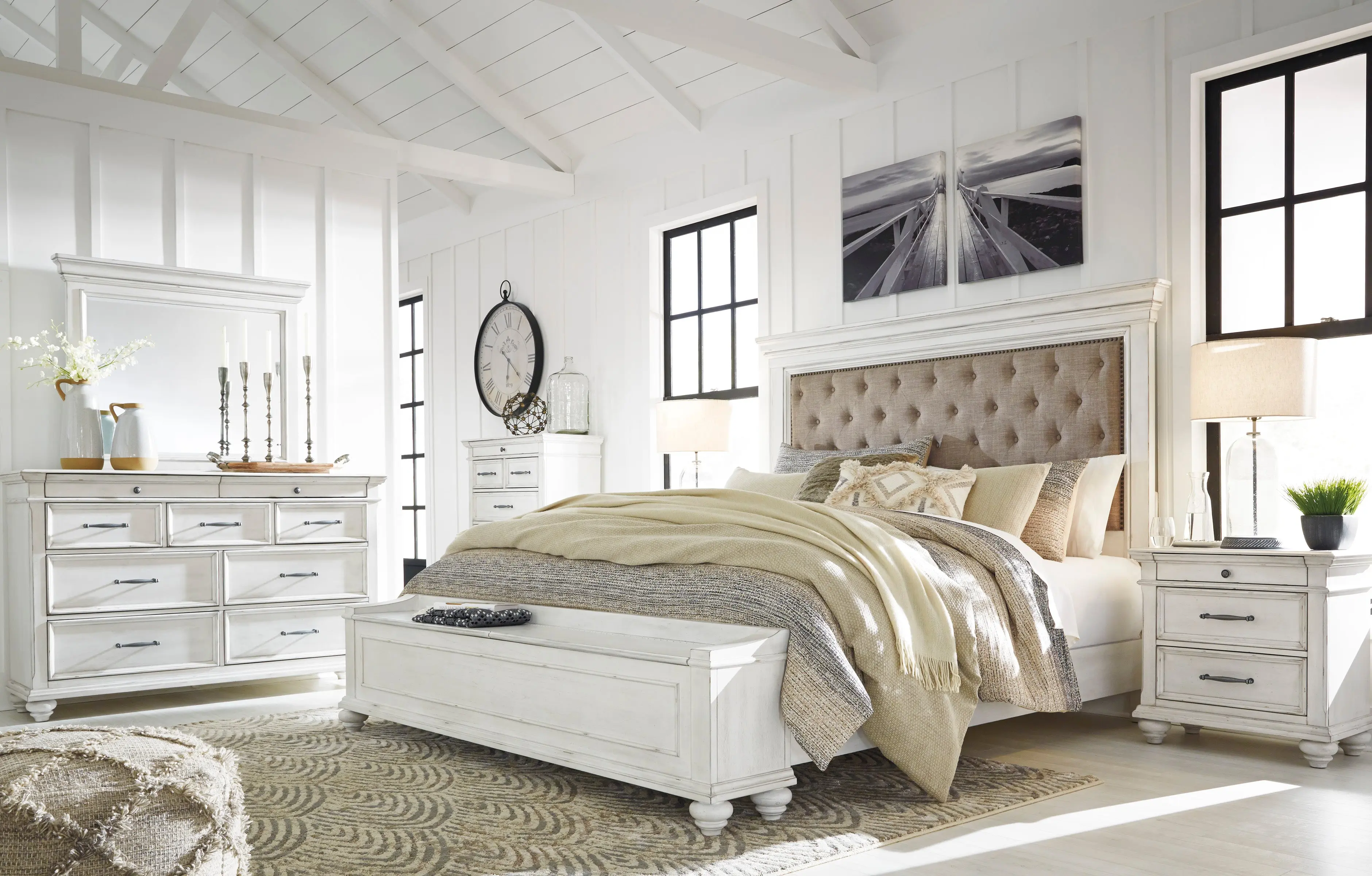 Kanwyn Upholstered Panel Bed With Storage - Image 8