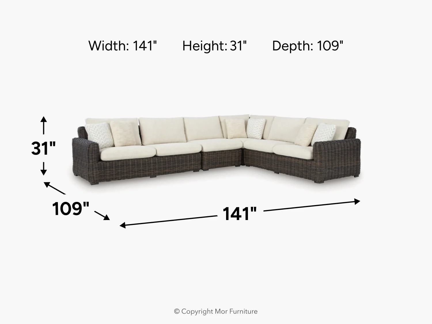 Kimora Outdoor 4 Piece Sectional - Image 3