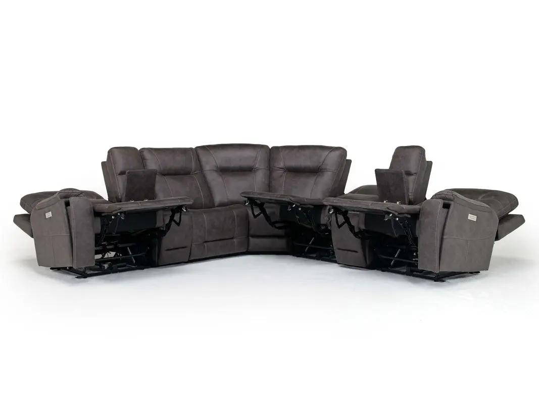 Kingston 7 Piece Reclining Sectional With Armless Recliner - Image 6