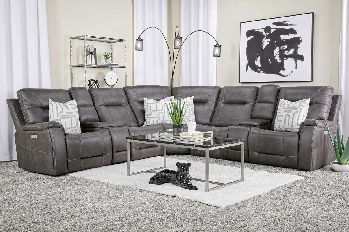 Kingston 7 Piece Reclining Sectional With Armless Recliner - Image 9