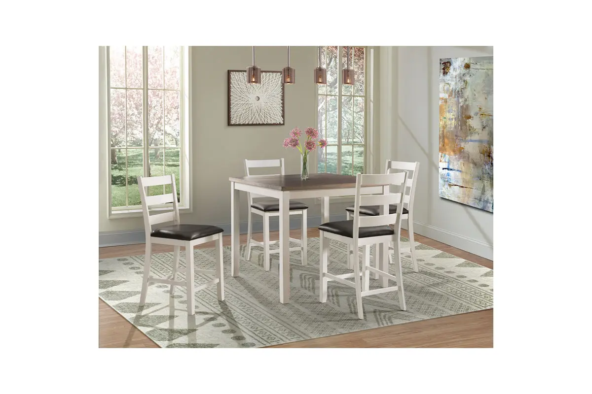 Kona Square Counter Height Dining Table & 4 Stools - Image 8