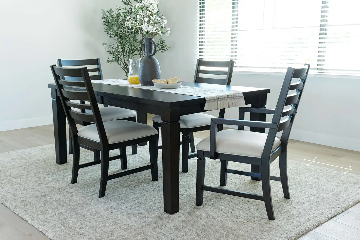 Lincoln Dining Table & 2 Side Chairs & 2 Arm Chairs