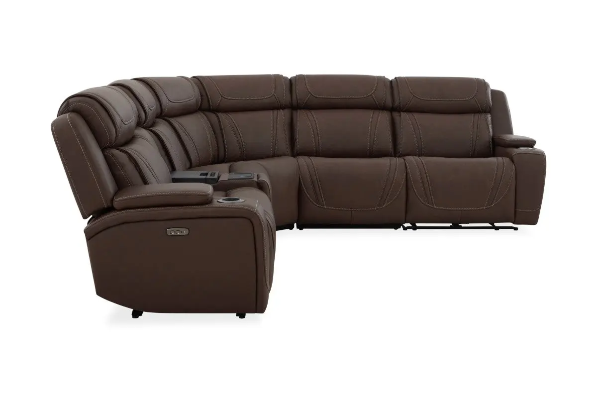 Max 6 Piece 2 Power Sectional With 2 Power Armless Recliner - Image 19