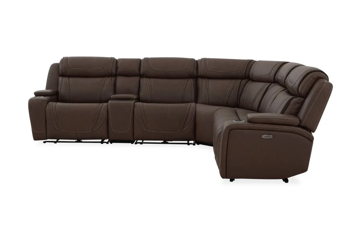 Max 6 Piece 2 Power Sectional With 2 Power Armless Recliner - Image 3