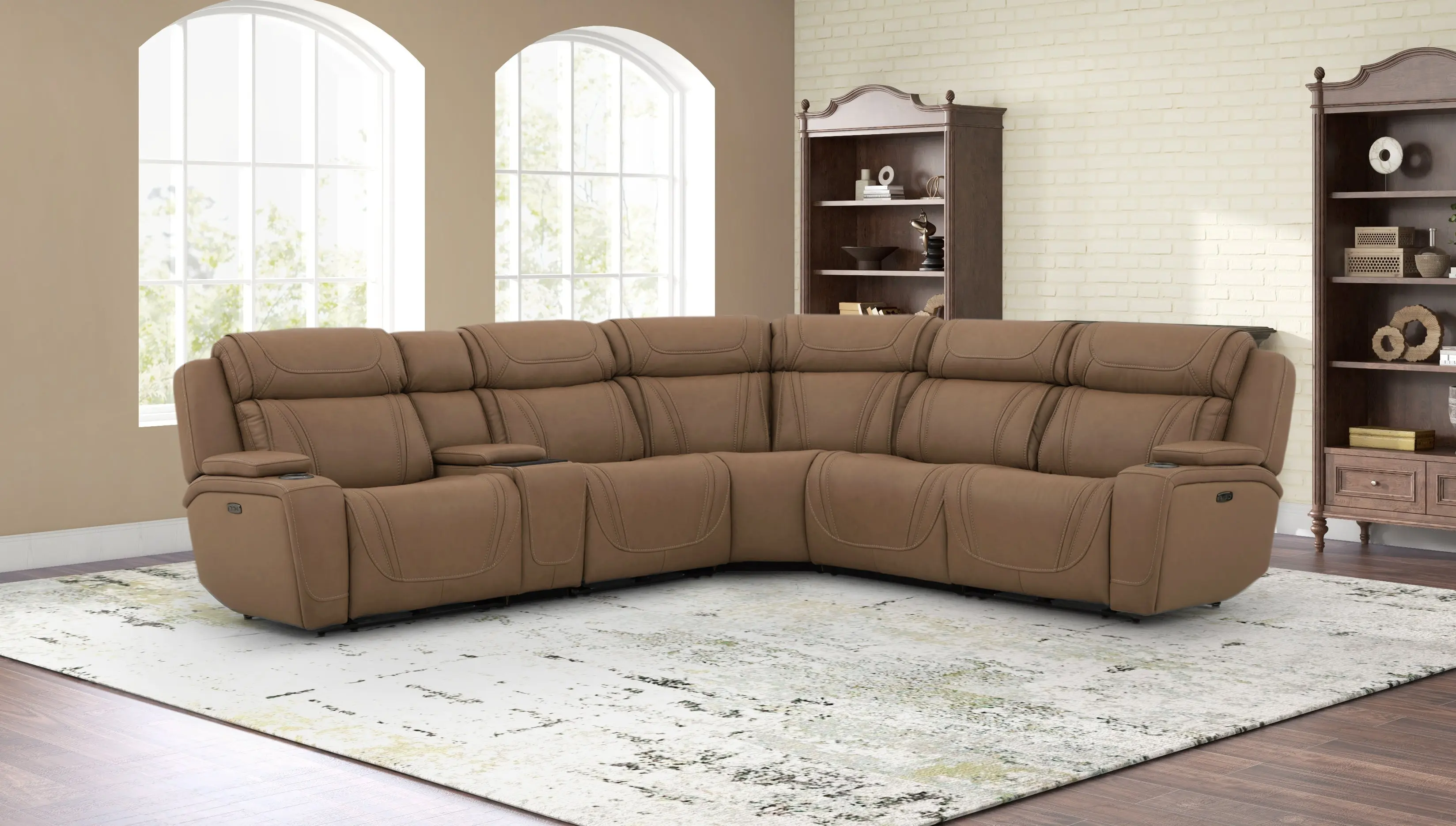 Max 6 Piece 2 Power Sectional With 2 Power Armless Recliner - Image 30