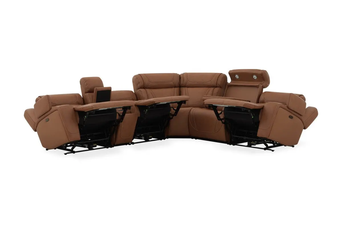 Max 6 Piece 2 Power Sectional With 2 Power Armless Recliner - Image 32