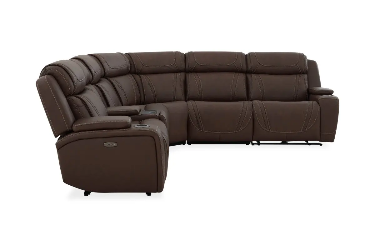 Max 6 Piece 2 Power Sectional With 2 Power Armless Recliner - Image 4