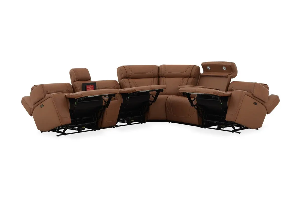 Max 6 Piece 2 Power Sectional With 2 Power Armless Recliner - Image 47