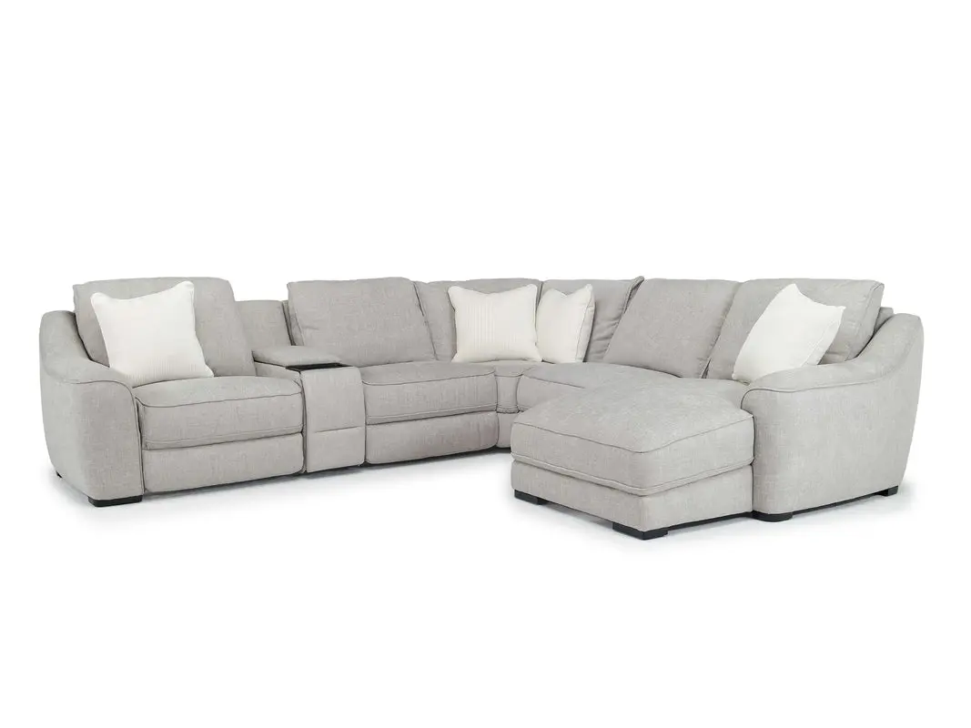 Mayflower 6 Piece 2 Power Chaise Sectional With 2 Power Armless Recliner - Image 8