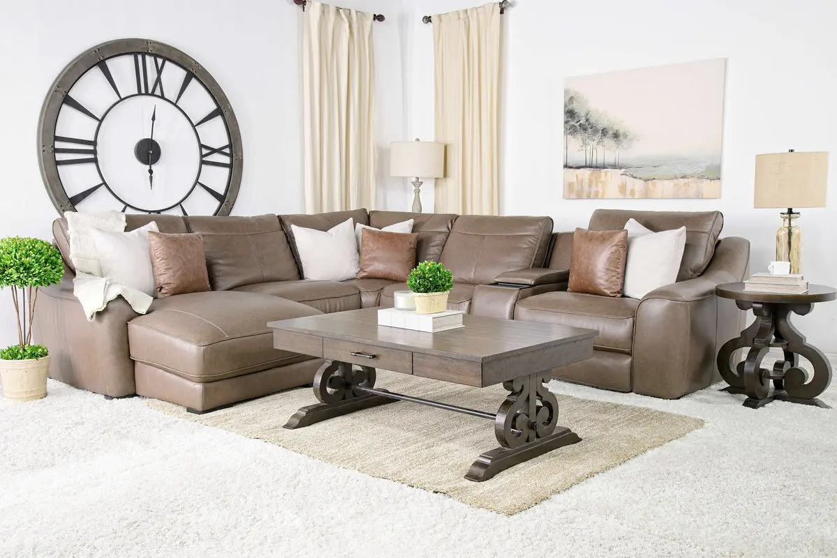Mayflower Ls 6 Piece 2 Power Chaise Sectional With 2 Power Armless Recliner - Image 7