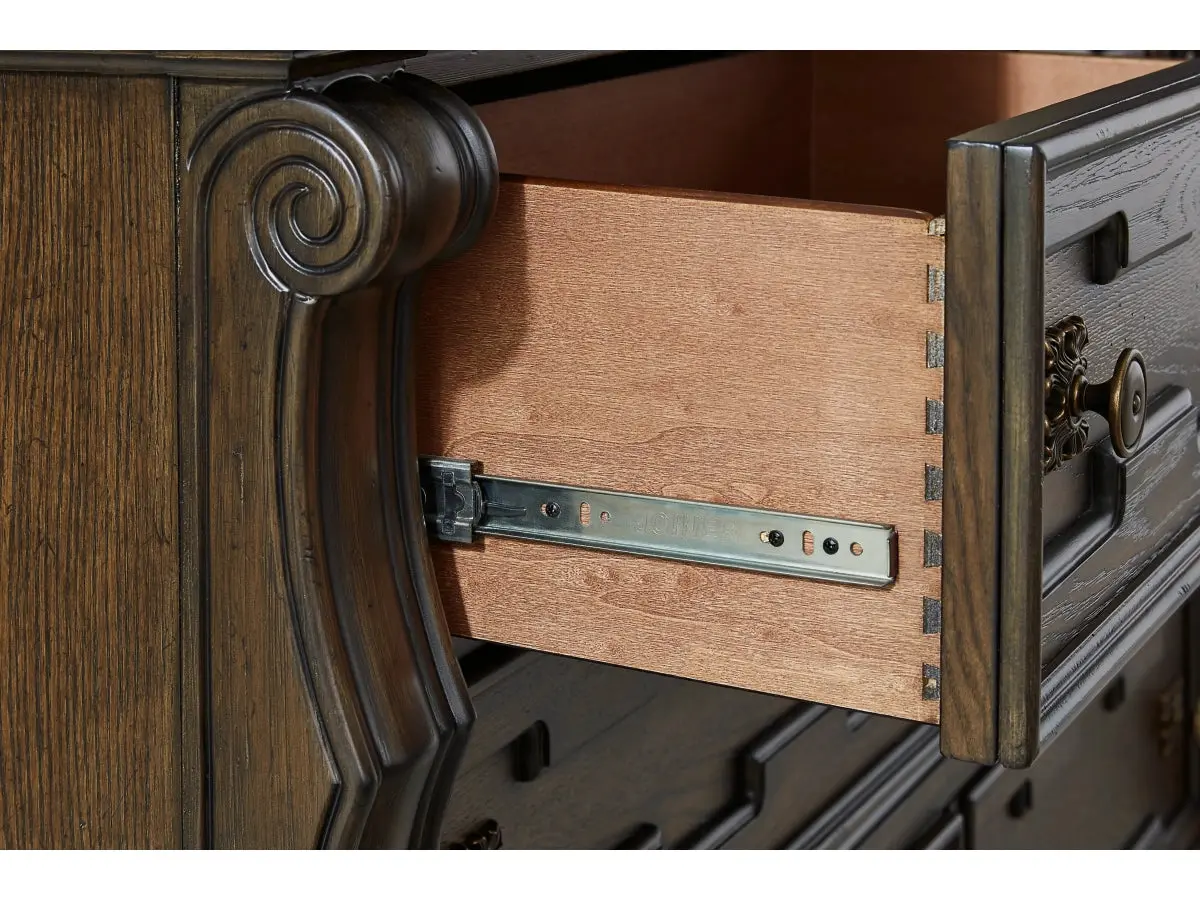 Maylee Upholstered Panel Bed & Dresser & Mirror & Nightstand - Image 23