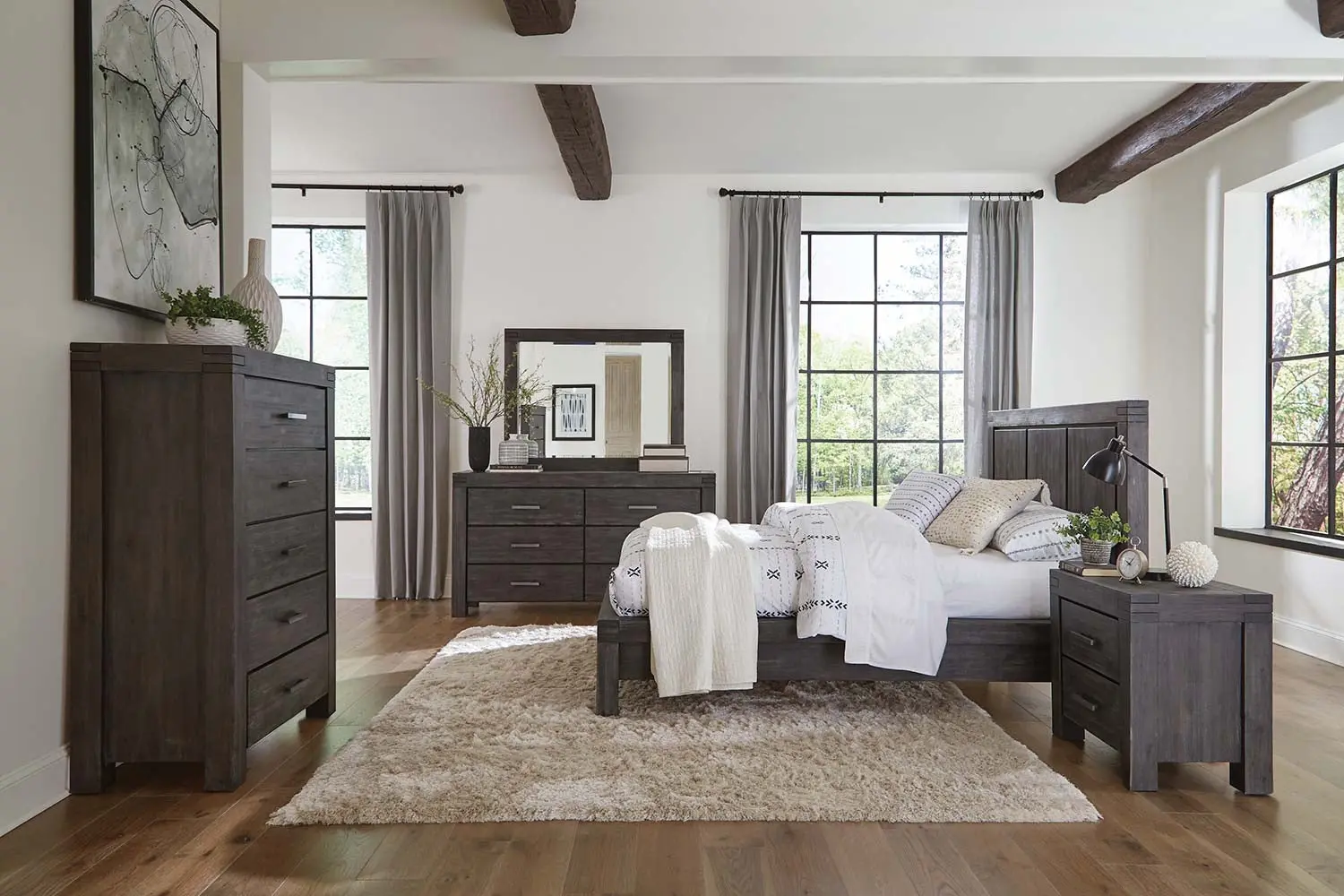 Meadow Panel Bed & Dresser & Mirror & Nightstand - Image 149