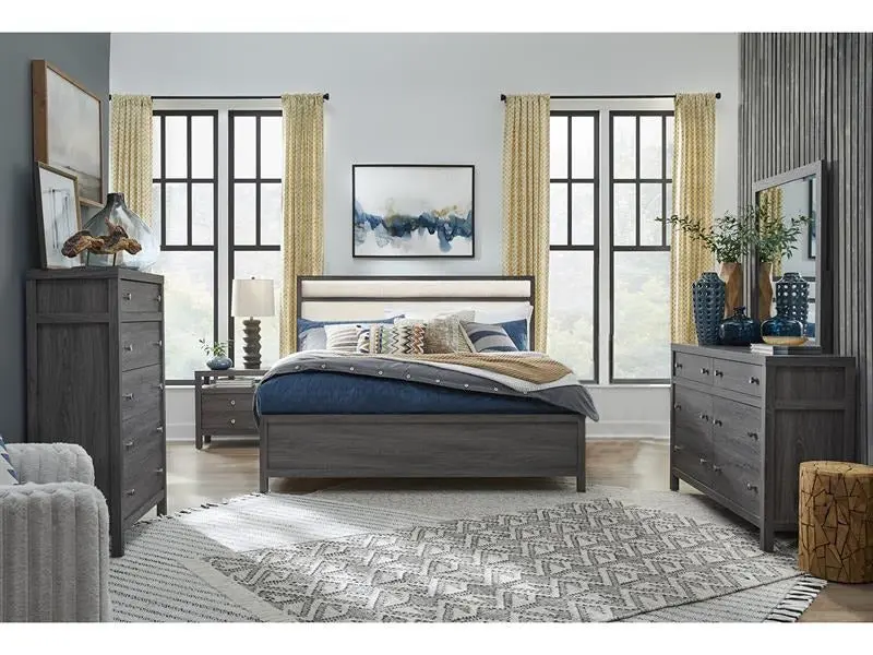 Merrifield Upholstered Bed & Dresser & Mirror & Nightstand - Image 45