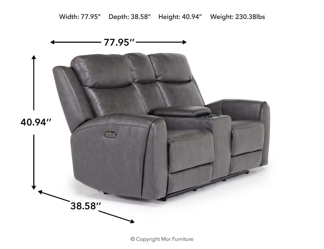 Mia 2 Power Console Loveseat - Image 14