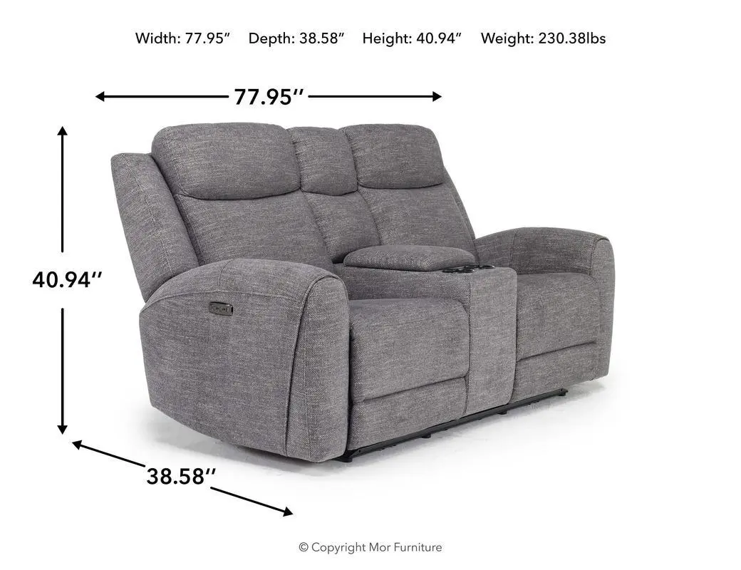 Mia 2 Power Console Loveseat - Image 7