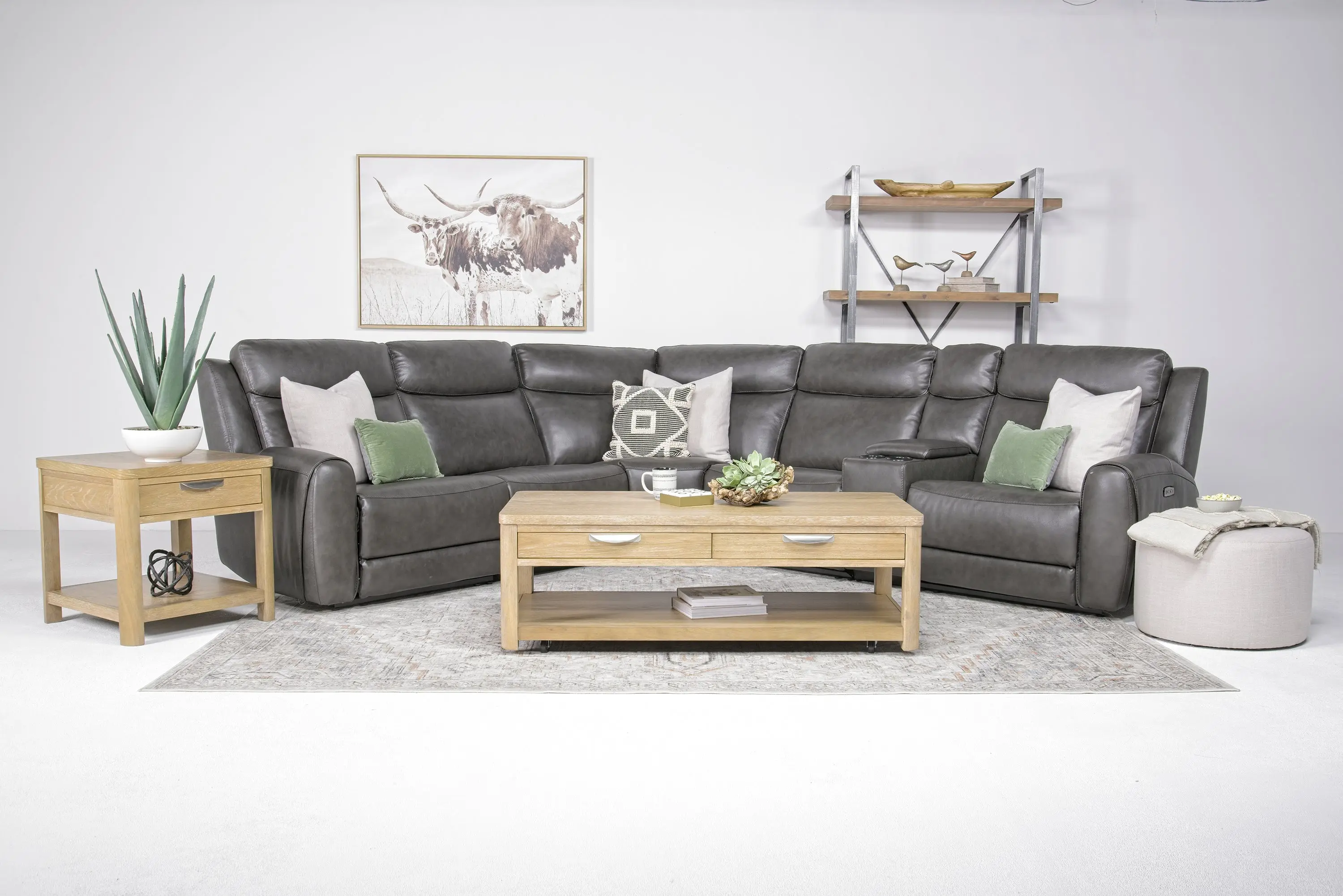 Mia 6 Piece 2 Power Sectional With 2 Power Armless Recliner - Image 10