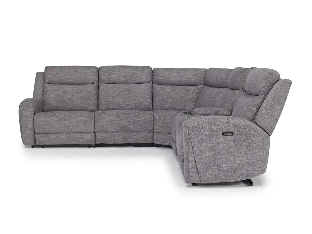 Mia 6 Piece 2 Power Sectional With 2 Power Armless Recliner - Image 3