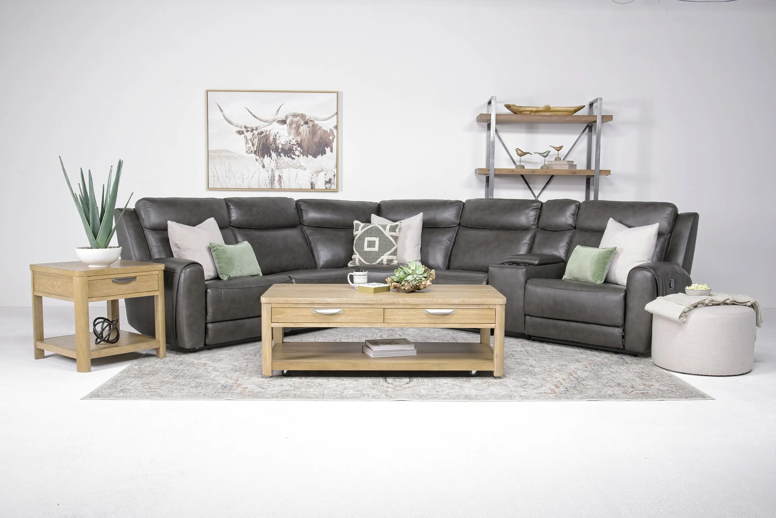 Mia 6 Piece Reclining Sectional With Armless Recliner - Image 10