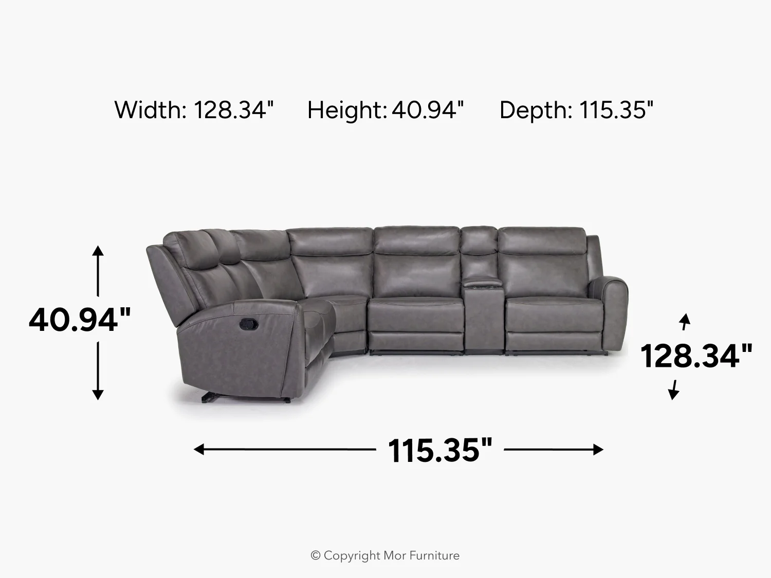 Mia 6 Piece Reclining Sectional With Armless Recliner - Image 11