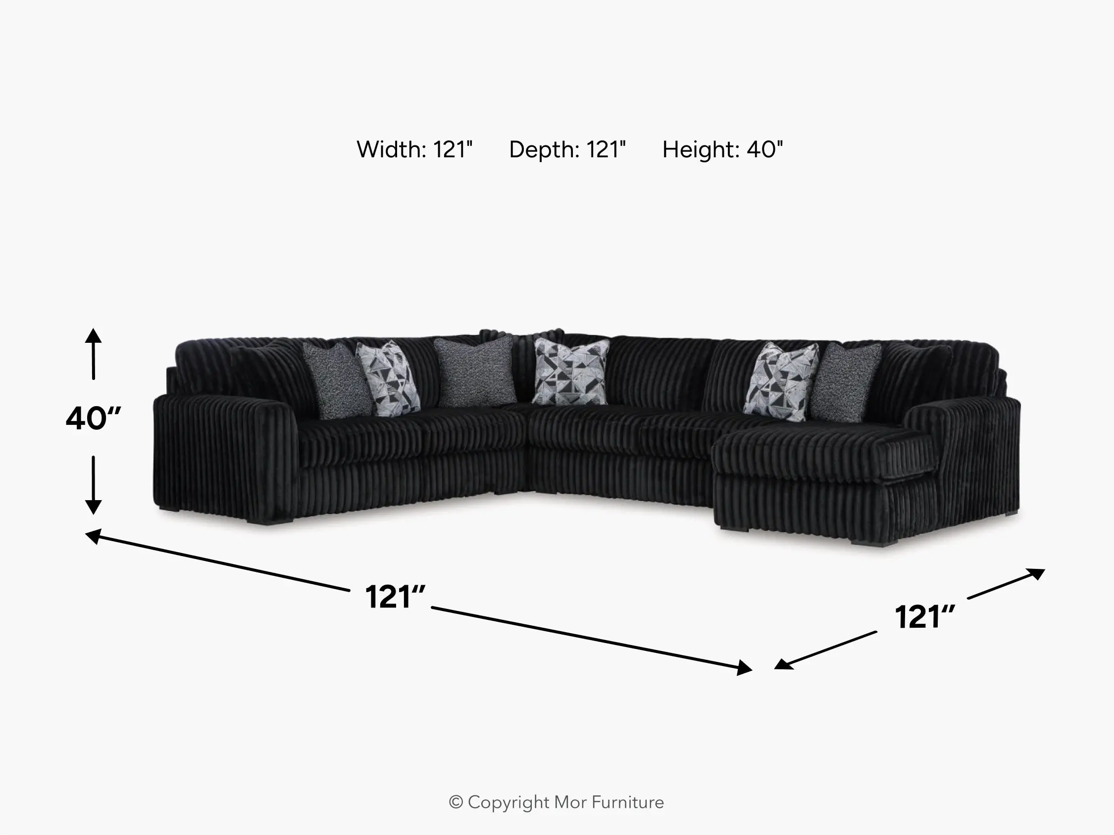 Midnight Madness 3 Piece Sectional - Image 8
