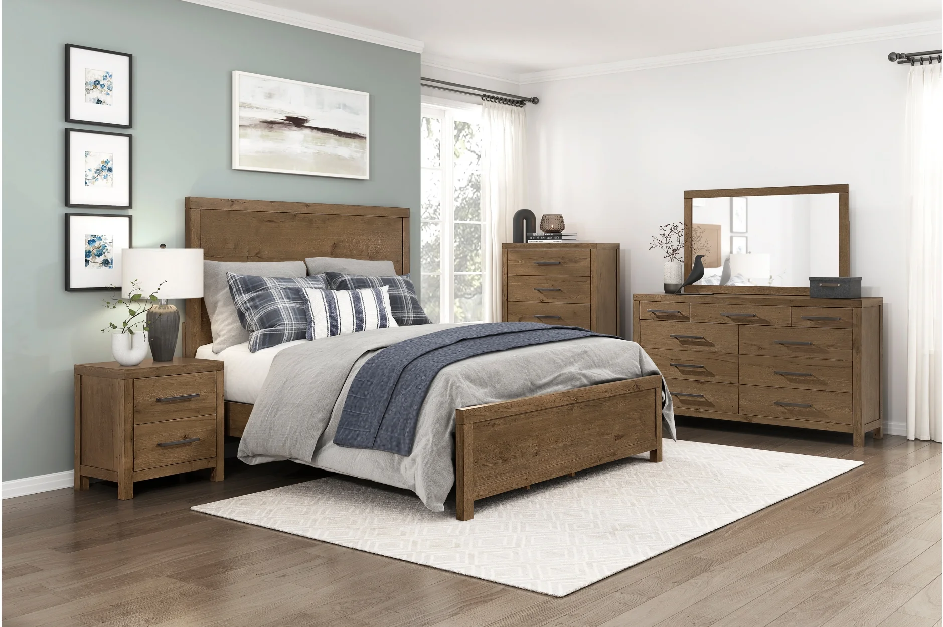 Oaklyn Panel Bed & Dresser & Mirror & Nightstand